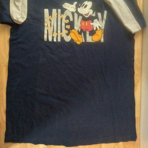 Vintage 90s Mickey Mouse Double Sleeve T-Shirt - Picture 3 of 8